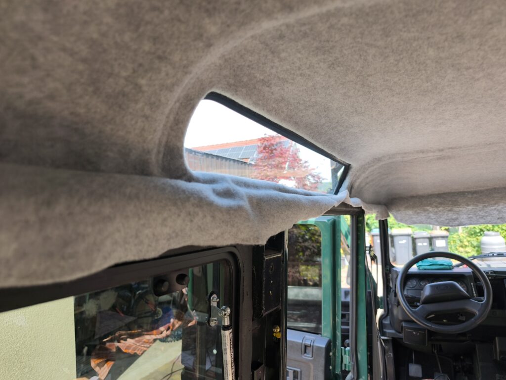 Finished bonding of the headliner with the window installed