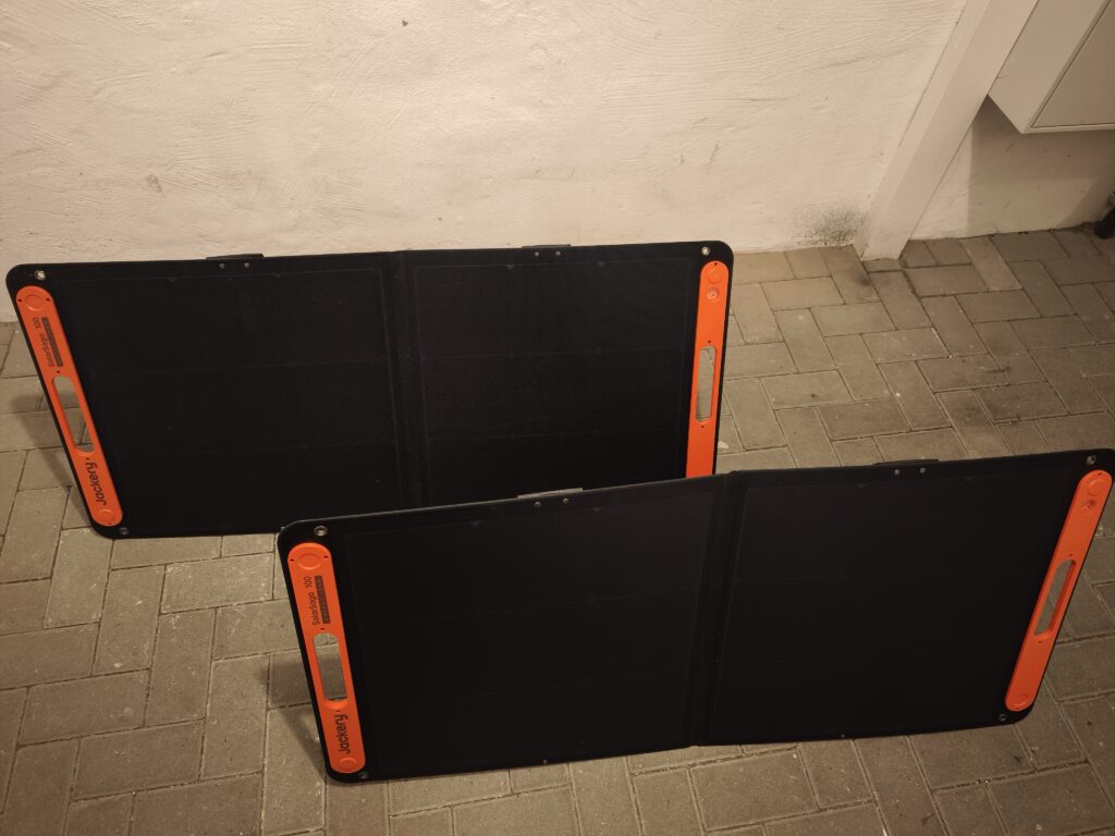 Two 100W foldable solar panels