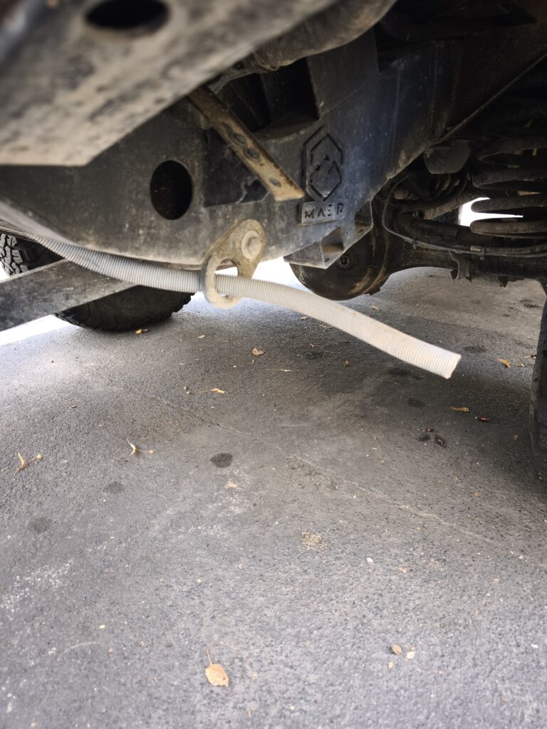 Water outlet under the vehicle